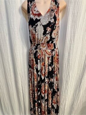 Boho Chic Kate and Lily Vibrant Paisley Print Maxi Dress Size 12